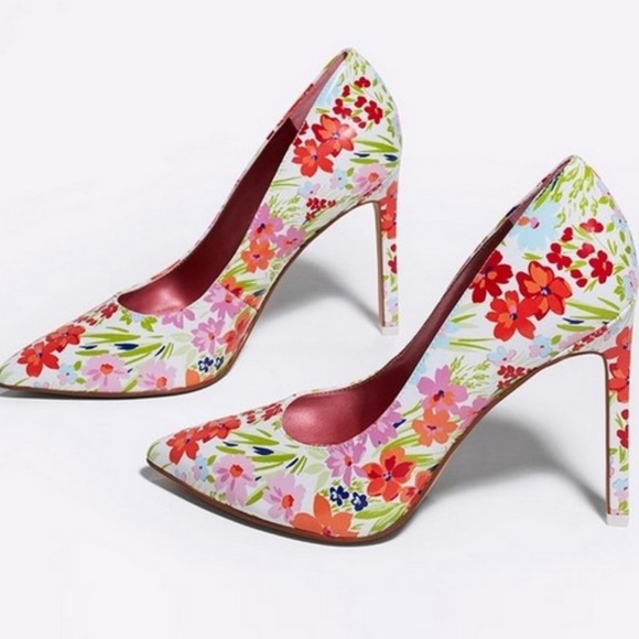 Nine West Shoes - Nine West Tatiana White Multi Color Pointy Toe Stiletto Pumps Women’s Size 9M